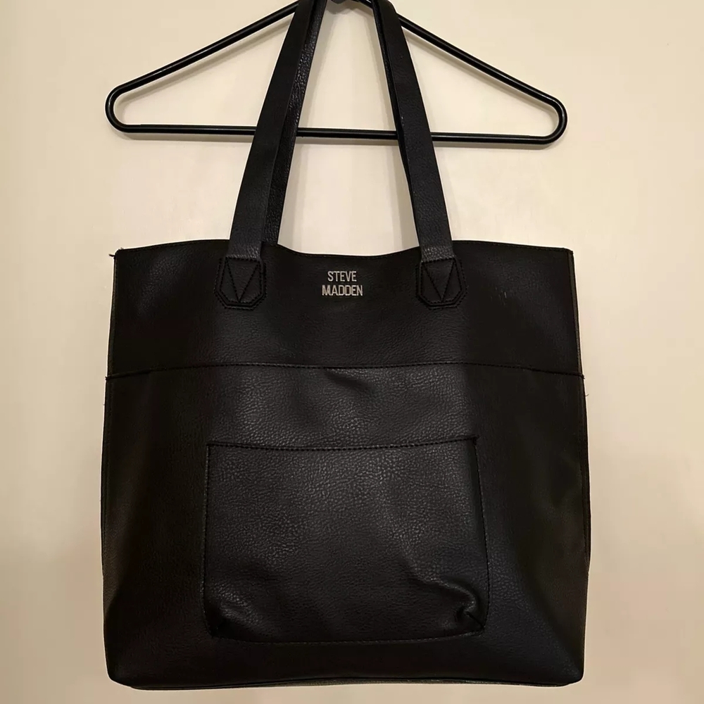 Steve Madden Black Tote Stylish Everyday Bag